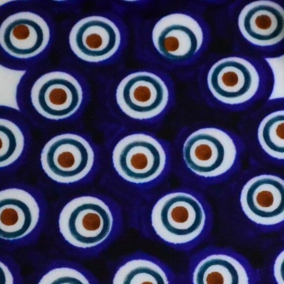 Authentic Boleslawiec Christmas Tree Design Dish Blue Peacock Eye Artisan Named - Picture 6 of 10